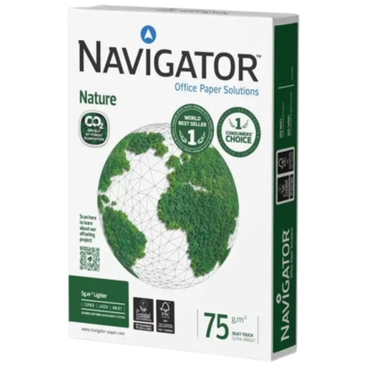 Resma de Papel Navigator Impressora A4 Multiusos Universal 75 g/m² 500 folhas Branco