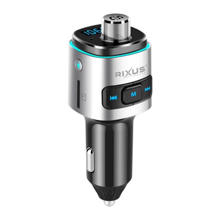 Transmissor FM/Carregador Rixus QC 3.0 Fast Charge