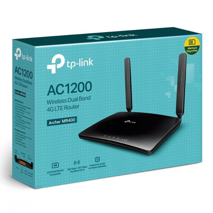 Router TP-LINK Archer MR400 AC1200 4G 2.4GHz/5GHz Preto