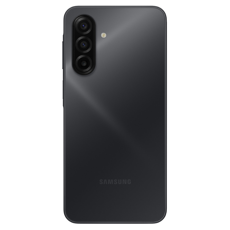 Samsung Galaxy A17 preto com três câmeras na parte traseira.