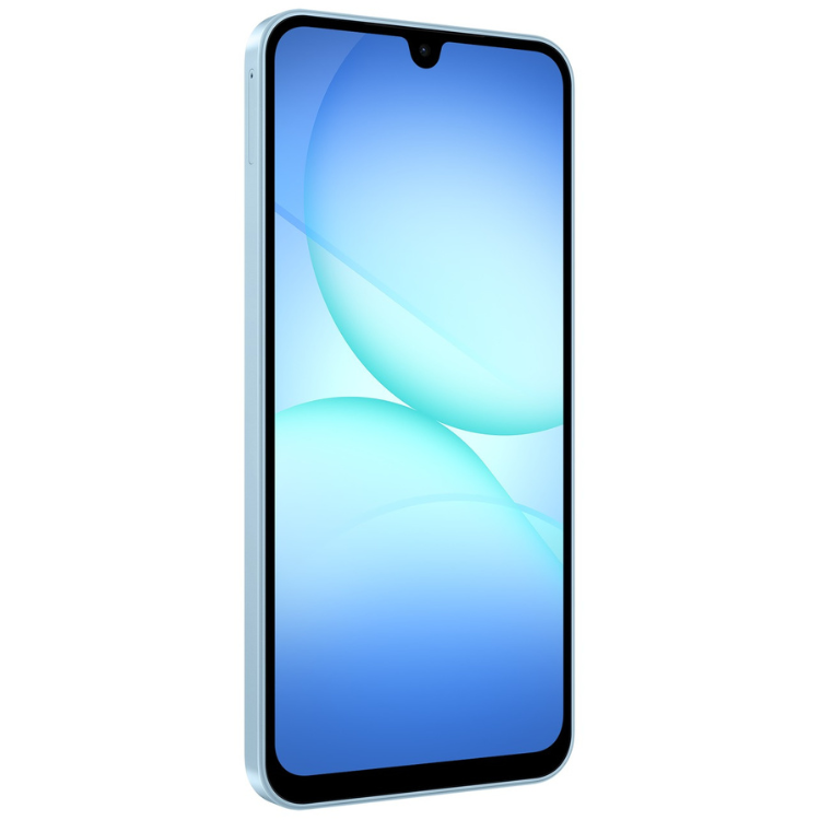 Smartphone Samsung Galaxy A17, azul claro, 6.7 polegadas, 4GB/128GB.