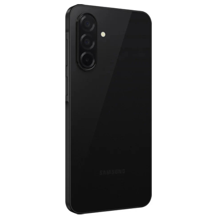 Samsung Galaxy A26 5G, preto, 8GB/256GB, câmara tripla, logótipo SAMSUNG na parte inferior.