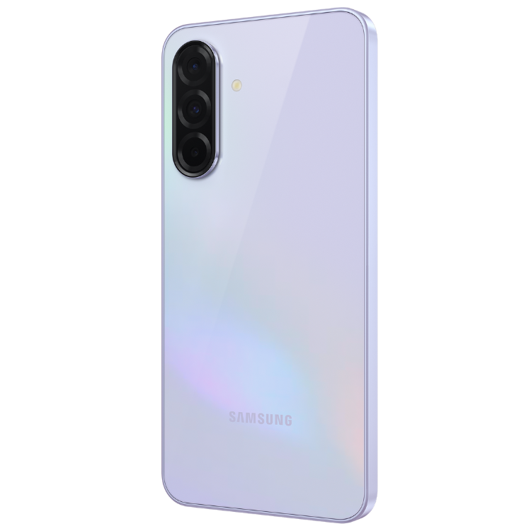 Samsung Galaxy A36 5G, cor lavanda, 6GB/128GB, câmera tripla, logotipo Samsung na parte inferior.