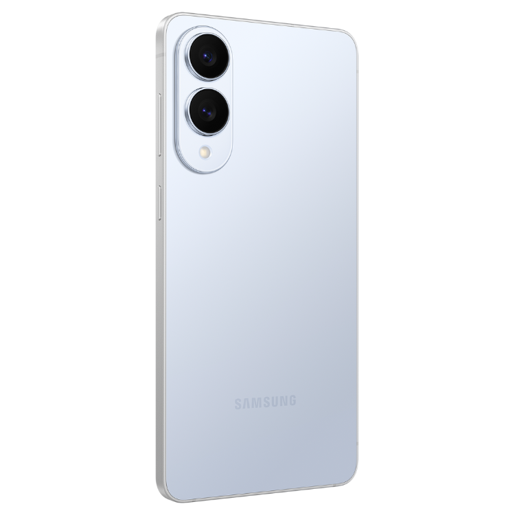 Samsung Galaxy S25 Edge 5G, Azul Titânio, 12GB/256GB, Dual Sim, câmeras duplas na parte superior esquerda.