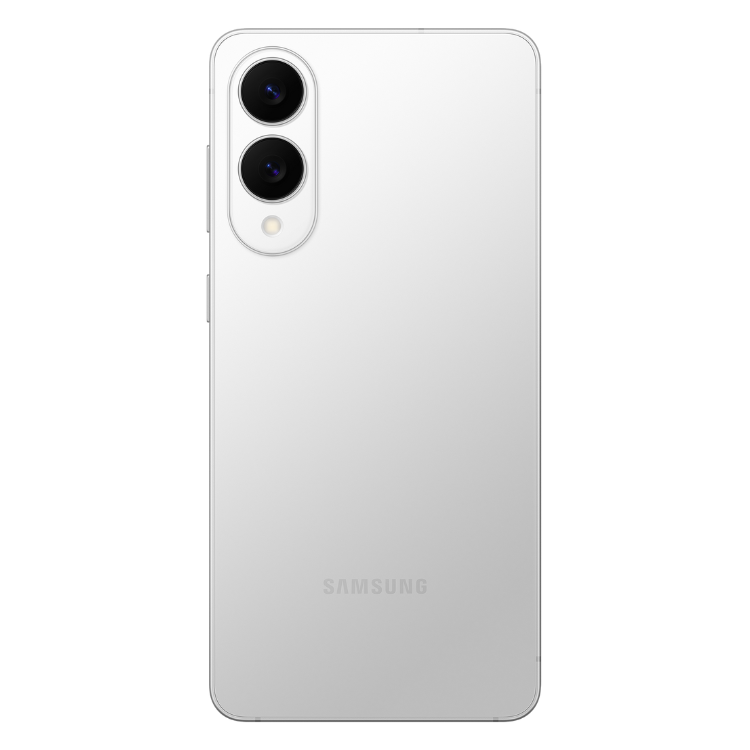 Samsung Galaxy S25 Edge 5G, prata titânio, 12GB/256GB, câmara dupla, logótipo Samsung.