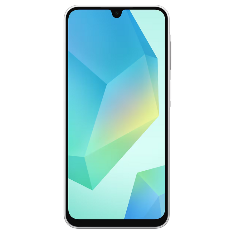 Samsung Galaxy A16 cinzento, smartphone com ecrã tactil.