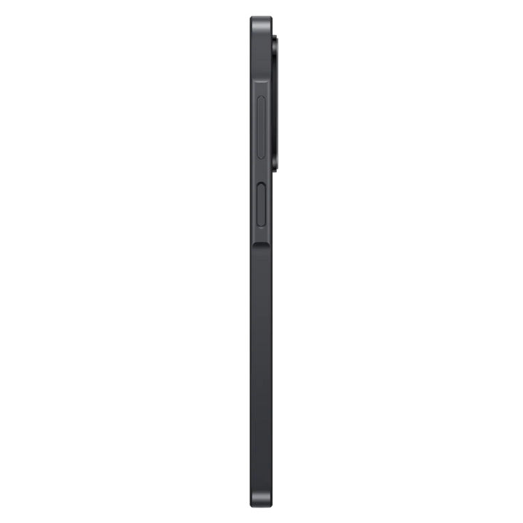 Samsung Galaxy A17 5G preto, lado esquerdo com botões de volume e energia.