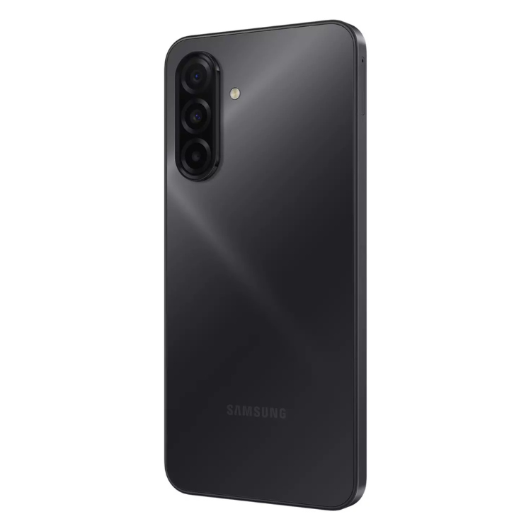 Samsung Galaxy A17 5G preto, smartphone com três câmaras traseiras.