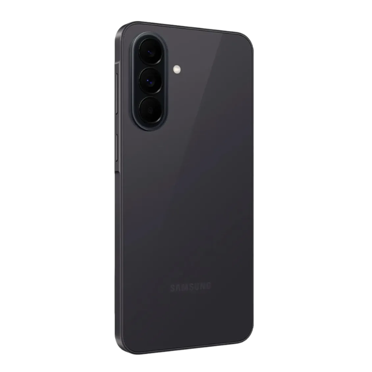 Samsung Galaxy A37 5G preto, lado de trás com três câmaras e marca SAMSUNG.