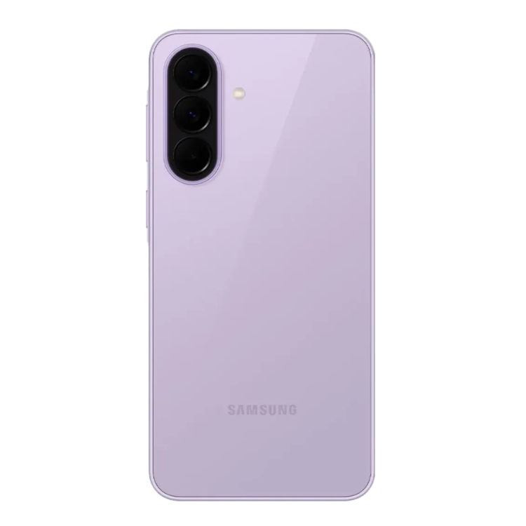 Samsung Galaxy A37 5G, cor lavanda, 3 câmaras traseiras e logotipo da marca.