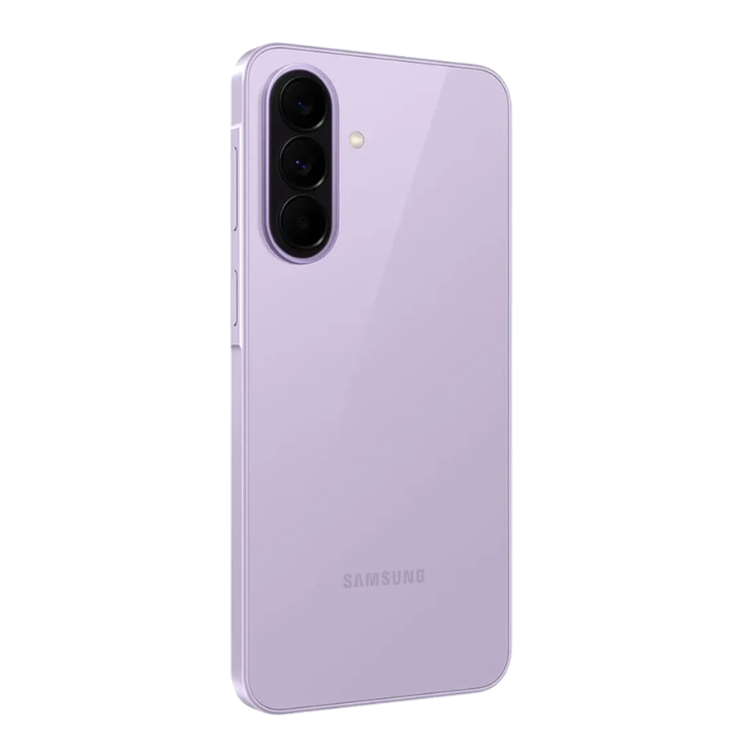 Samsung Galaxy A37 5G, cor lavanda, 3 câmeras traseiras, logotipo SAMSUNG na parte inferior.