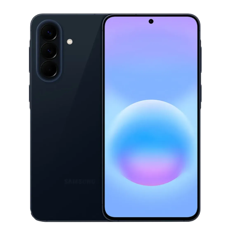 Samsung Galaxy A57 5G, azul marinho, 8GB/256GB, smartphone com três câmeras traseiras e ecrã colorido.