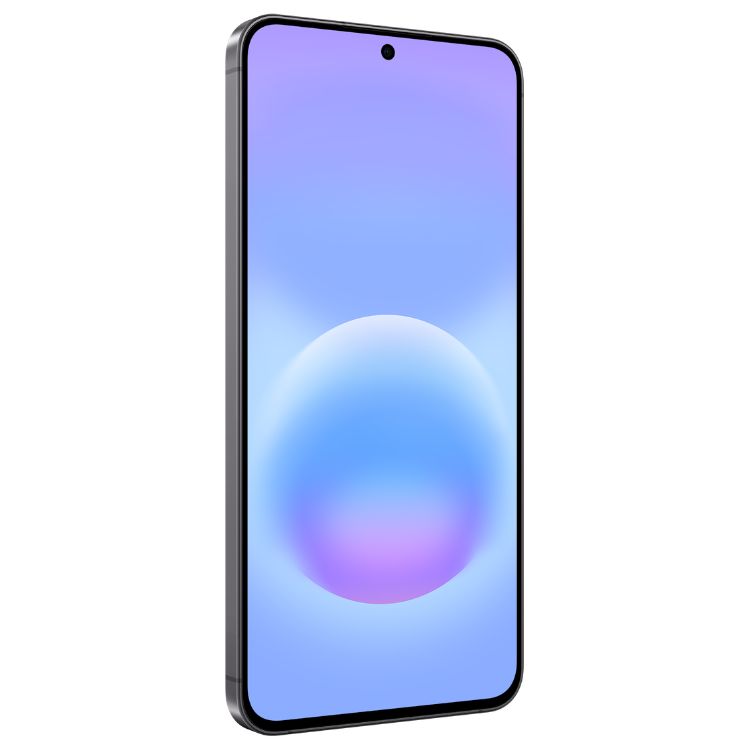 Samsung Galaxy A57 5G, smartphone cinzento com ecrã de cores vibrantes.