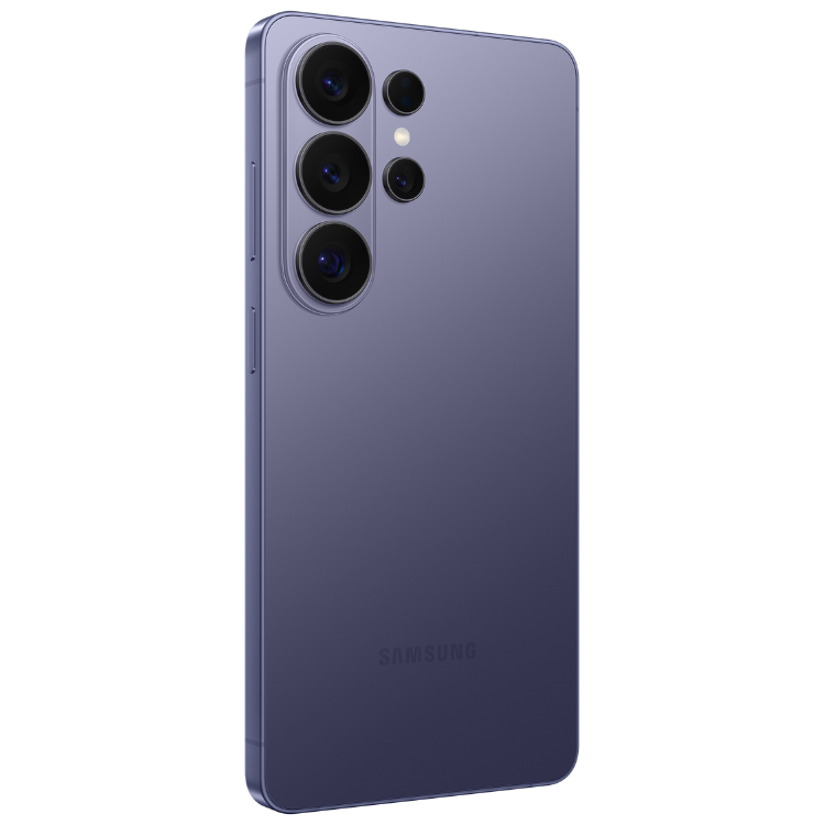 Samsung Galaxy S26 Ultra, violeta, 4 câmeras traseiras, logotipo Samsung na parte inferior.