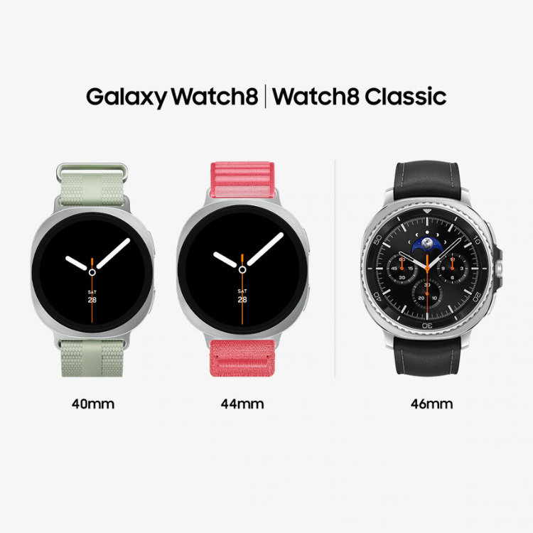 Smartwatch Samsung Galaxy Watch8 Classic 46mm preto com pulseira preta e ecrã preto.