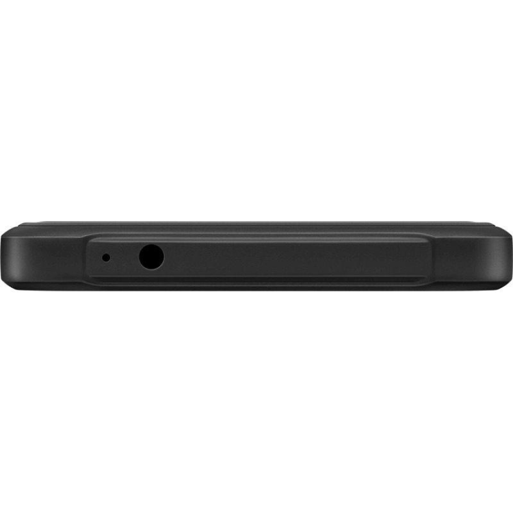 Samsung Xcover 7 G556 5G, smartphone preto, lateral com câmara e microfone.