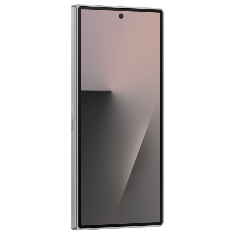 Samsung Galaxy Z Fold7, smartphone dobrável cinzento, ecrã grande.