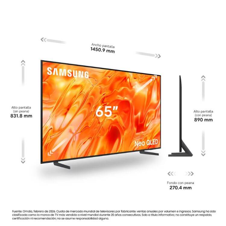 Televisão Samsung QN70H (2026) Smart TV QLED 4K 65"