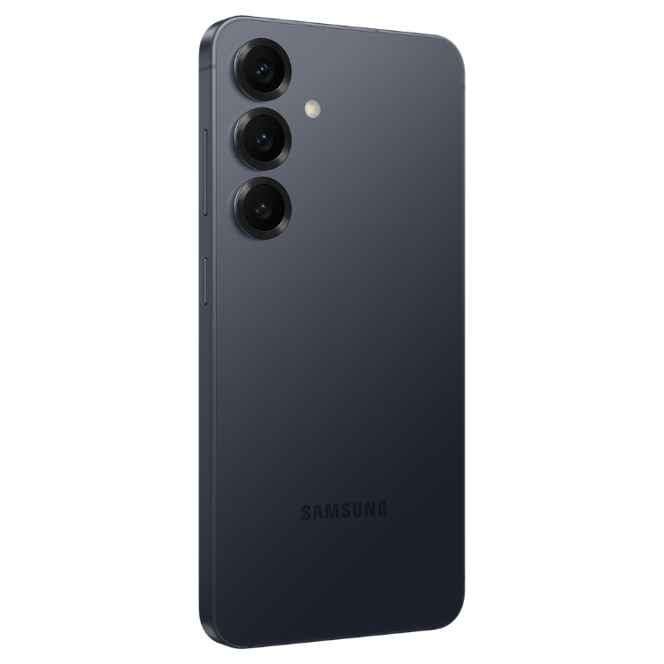 Samsung Galaxy S25 S931 5G, azul escuro, 3 câmaras traseiras.