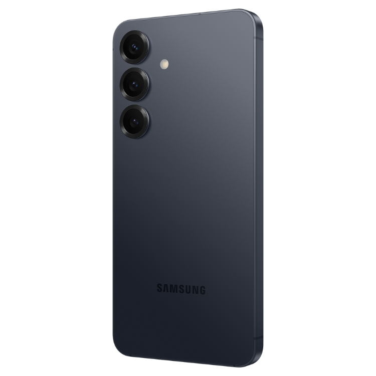 Samsung Galaxy S25 S931 5G, azul escuro, 3 câmaras traseiras.