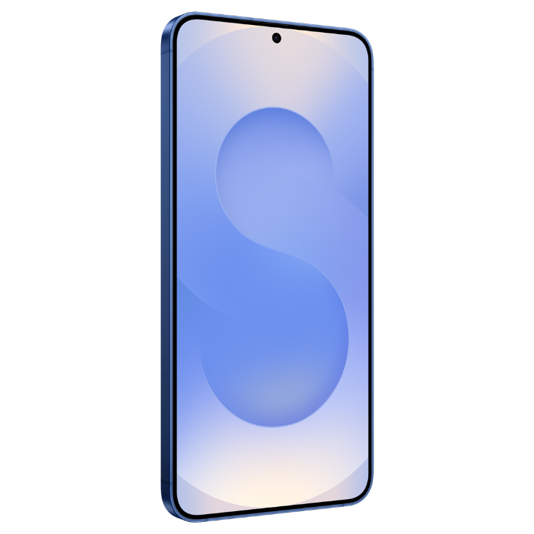 Smartphone Samsung Galaxy S25 FE 5G azul com ecrã de 6.7 polegadas e design moderno.