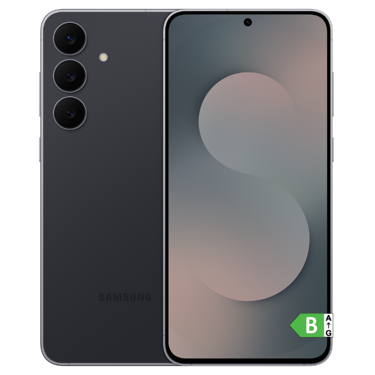 Samsung Galaxy S25 FE 5G preto, 8GB/256GB, câmaras triplas e ecrã 6.7 polegadas.