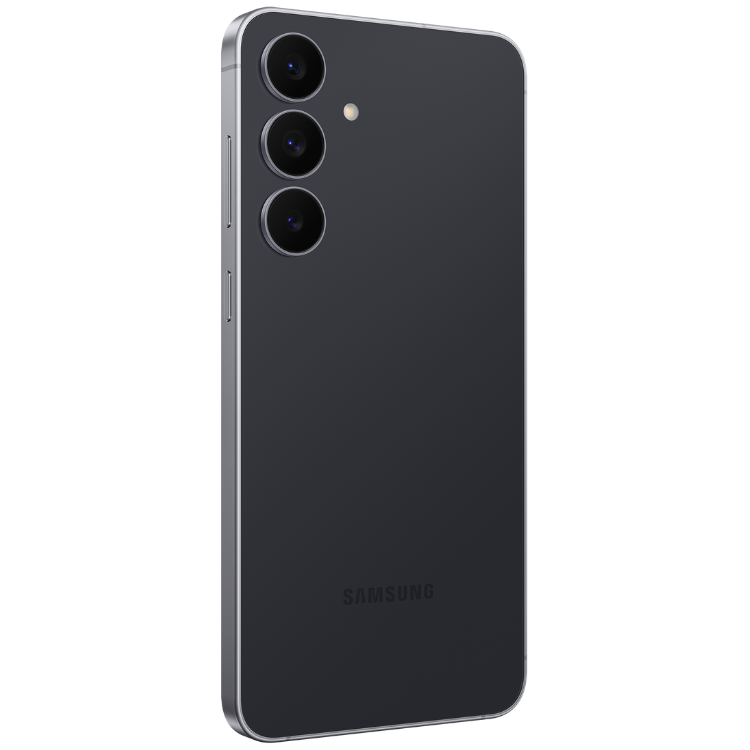 Samsung Galaxy S25 FE 5G preto, 3 câmeras traseiras e logotipo SAMSUNG.