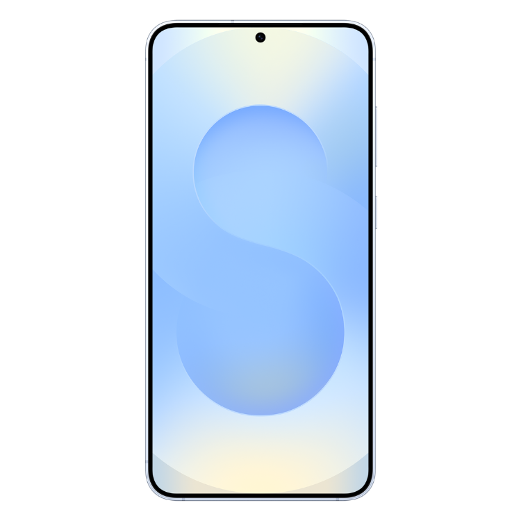 Samsung Galaxy S25, smartphone Ice Blue com ecrã Dynamic AMOLED 2X de 6.2 polegadas.
