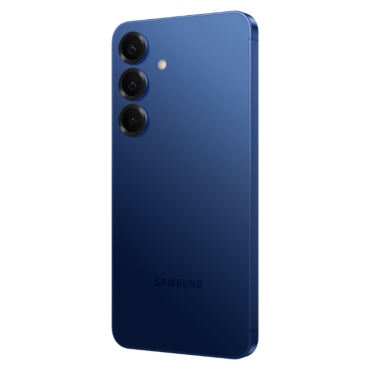 Samsung Galaxy S25 5G 12GB/256GB, costas do telemóvel azul marinho com três câmaras.