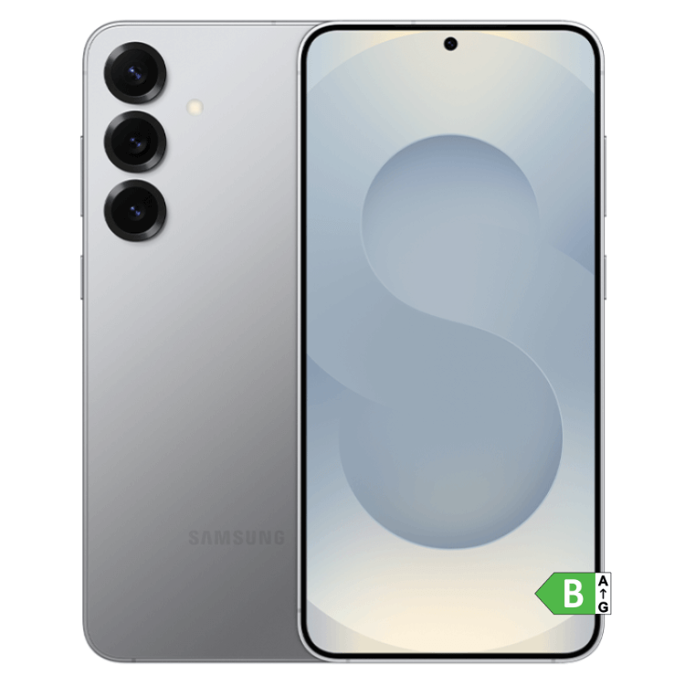 Samsung Galaxy S25 5G prata, 12GB/256GB, dual SIM, ecrã de 6.2 polegadas.