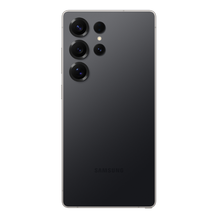 Samsung Galaxy S25 Ultra, preto titânio, 5G, câmaras quádruplas.