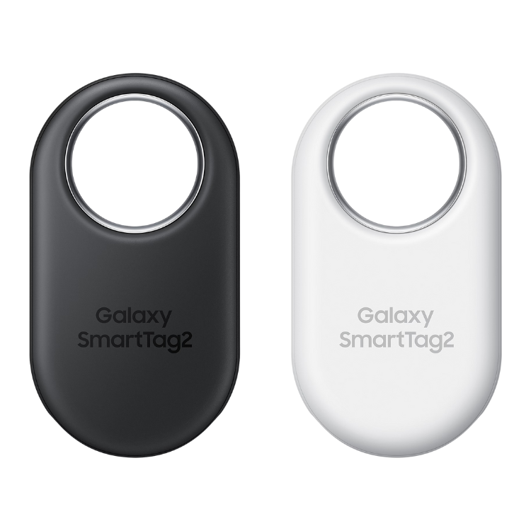 Localizador Samsung Galaxy SmartTag2 preto e branco.