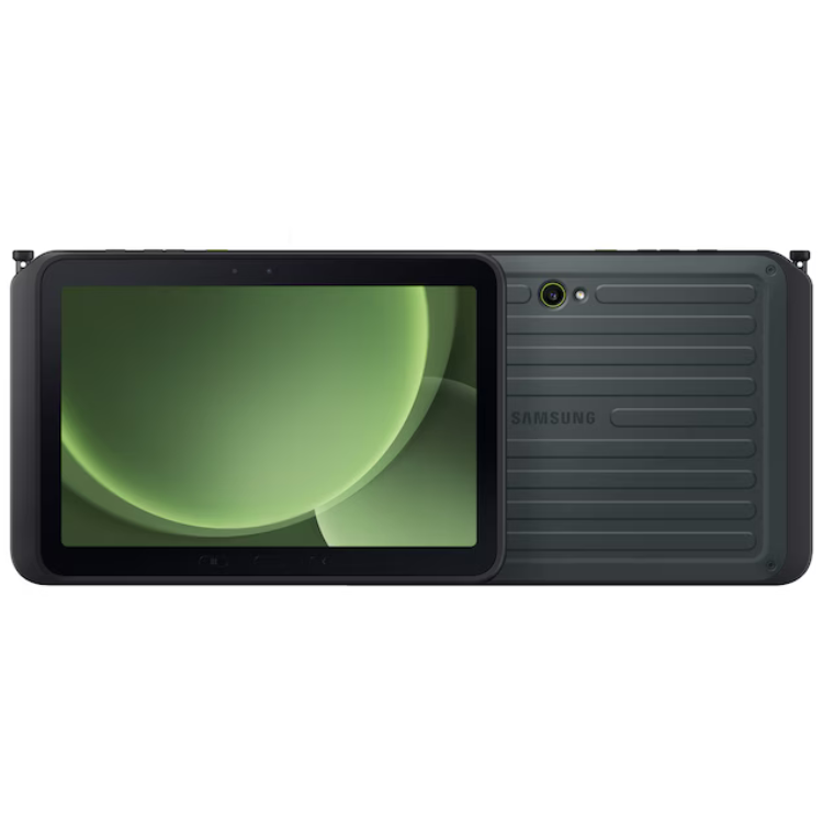 Tablet Samsung Tab Active 5 Pro verde, ecrã ligado, 6GB/128GB, Wi-Fi.