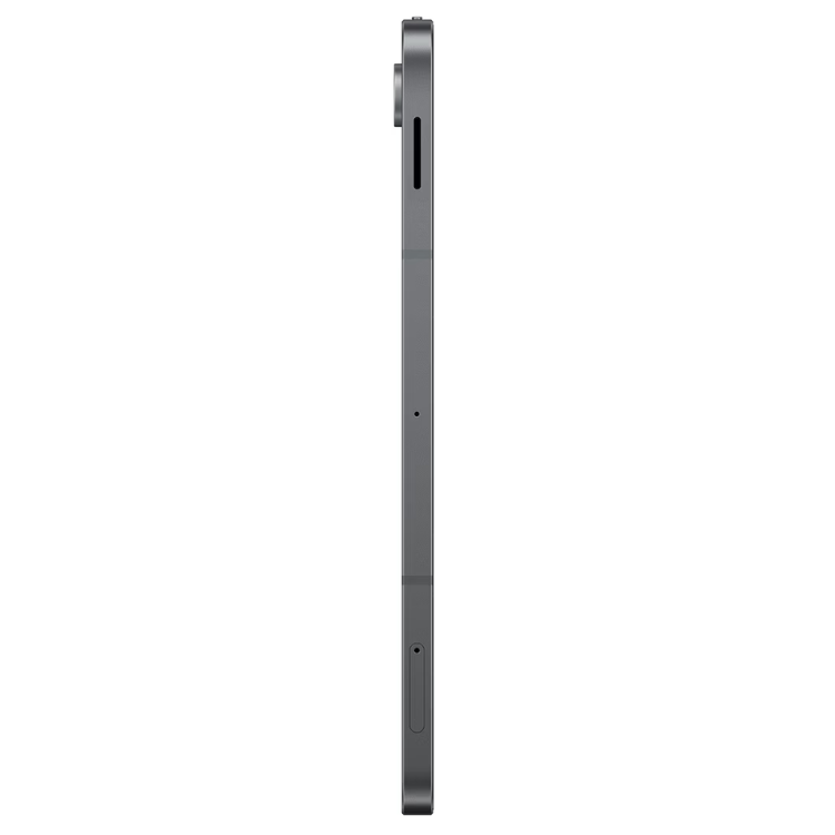 Tablet Samsung Galaxy Tab S10 Lite X400 cinzento, lado direito com câmaras e entradas.