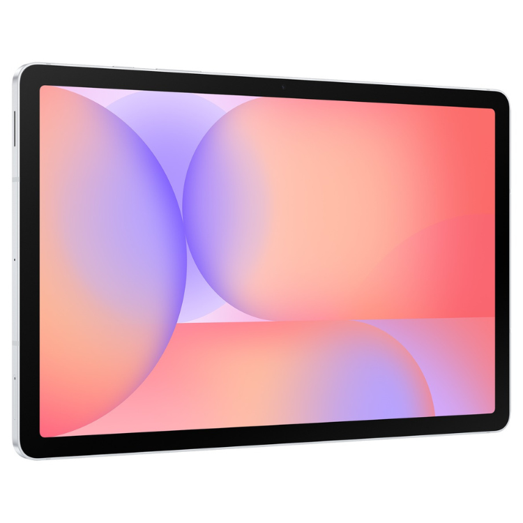 Tablet Samsung Galaxy Tab S10 Lite prata com ecrã colorido.