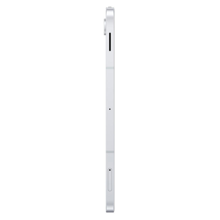 Tablet Samsung Galaxy Tab S10 Lite X400 prata, lado direito com câmaras e entradas.