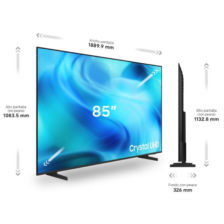 Televisão Samsung Crystal U8075H (2026) Smart TV 4K LED 85"