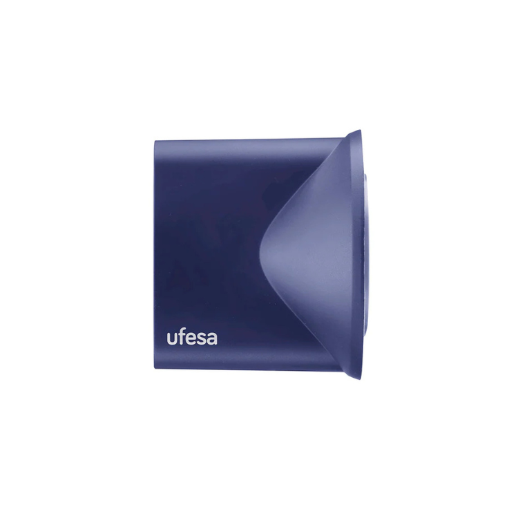 Ufesa purple hair dryer, compact design, brand name in white.