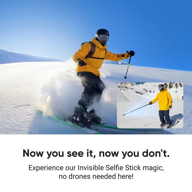 Insta360 Invisible Selfie Stick 100 cm Schwarz