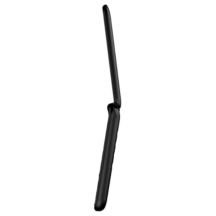 Telemóvel sénior Gigaset GL595 preto, formato concha, fechado.