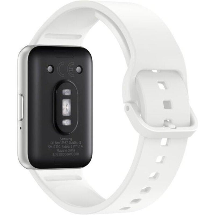 Smartband Samsung Galaxy Fit 3 R390 40mm com pulseira branca e corpo prateado.