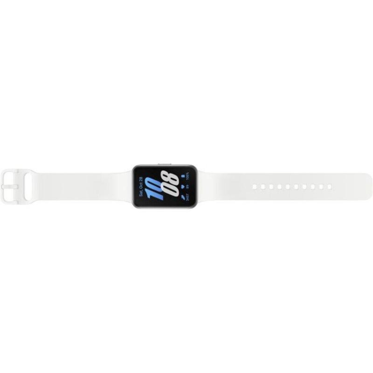Smartband Samsung Galaxy Fit 3 R390 40mm Branco com mostrador preto e pulseira branca.