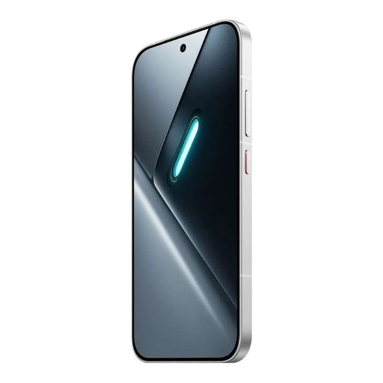 Smartphone Poco X8 Pro 5G branco, ecrã AMOLED com luz azul no ecrã.