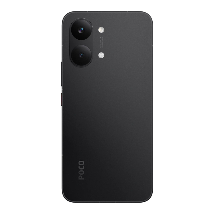 Smartphone POCO X8 Pro Max 5G preto, com duas câmaras na parte superior esquerda e logotipo POCO na parte inferior.