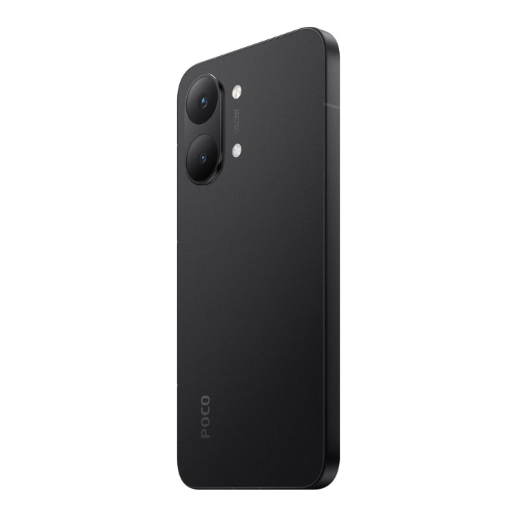 Smartphone POCO X8 Pro Max 5G preto, com duas câmaras na parte superior esquerda e logotipo POCO na parte inferior.