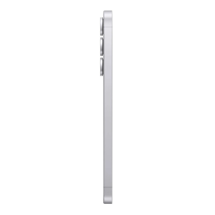 Samsung Galaxy S25 FE branco, lado direito com botões, 5G, dual sim.