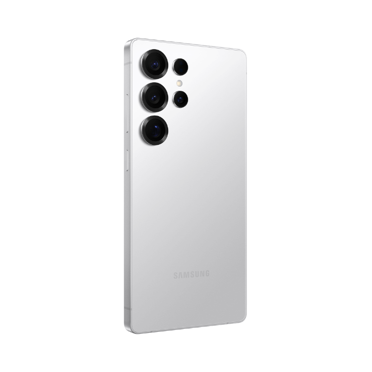 Samsung Galaxy S25 Ultra 5G, prata, quatro câmeras traseiras.