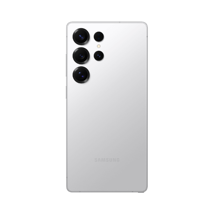 Samsung Galaxy S25 Ultra, prata, 5G, câmaras quádruplas.