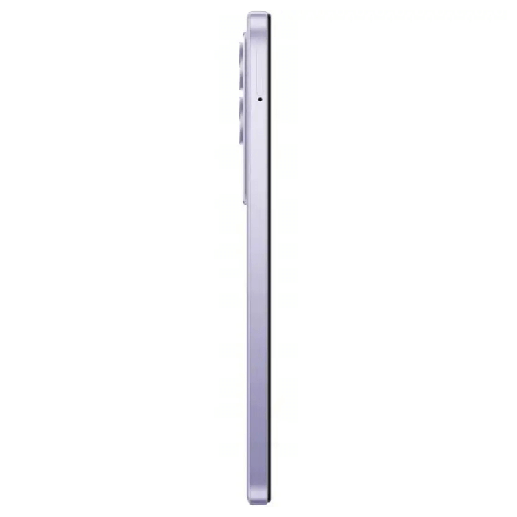 Smartphone Xiaomi Redmi 15 Roxo, 6GB/128GB, Dual Sim, lado direito com botões e câmera.