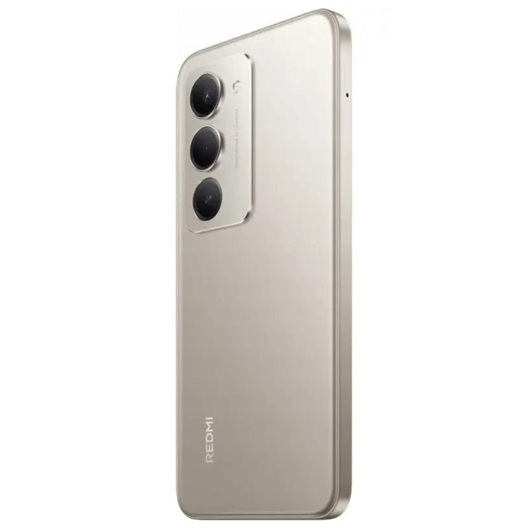 Smartphone Xiaomi Redmi, cor cinzento, 3 câmeras traseiras.
